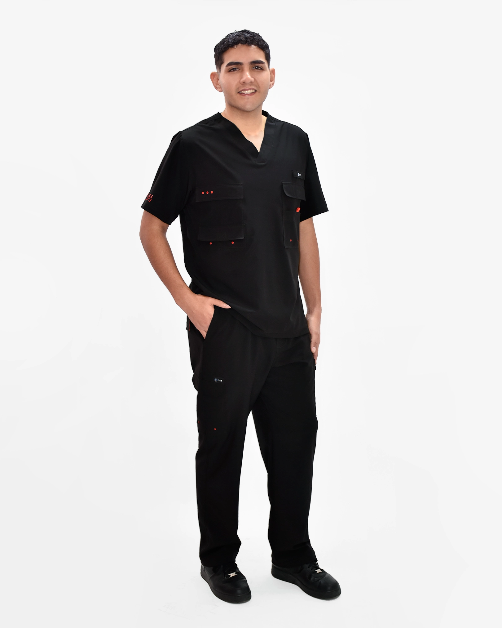 Conjunto <br>Tokio <br>Negro con Rojo